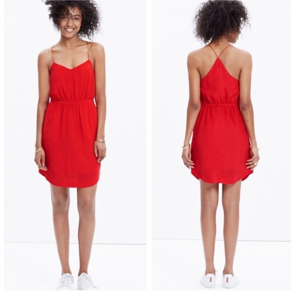 Madewell red silk dress | Size 6